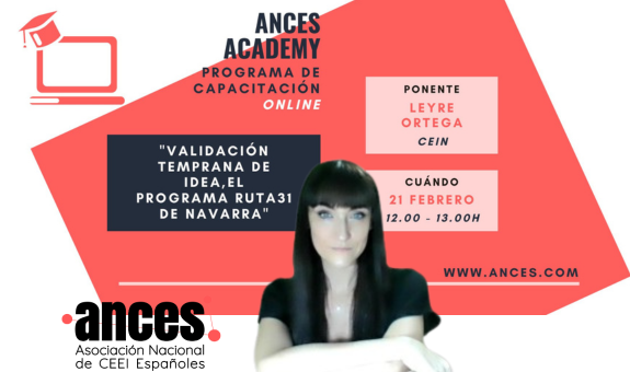 Imagen ANCES ACADEMY Validación temprana de idea , el programa RUTA31 de Navarra
