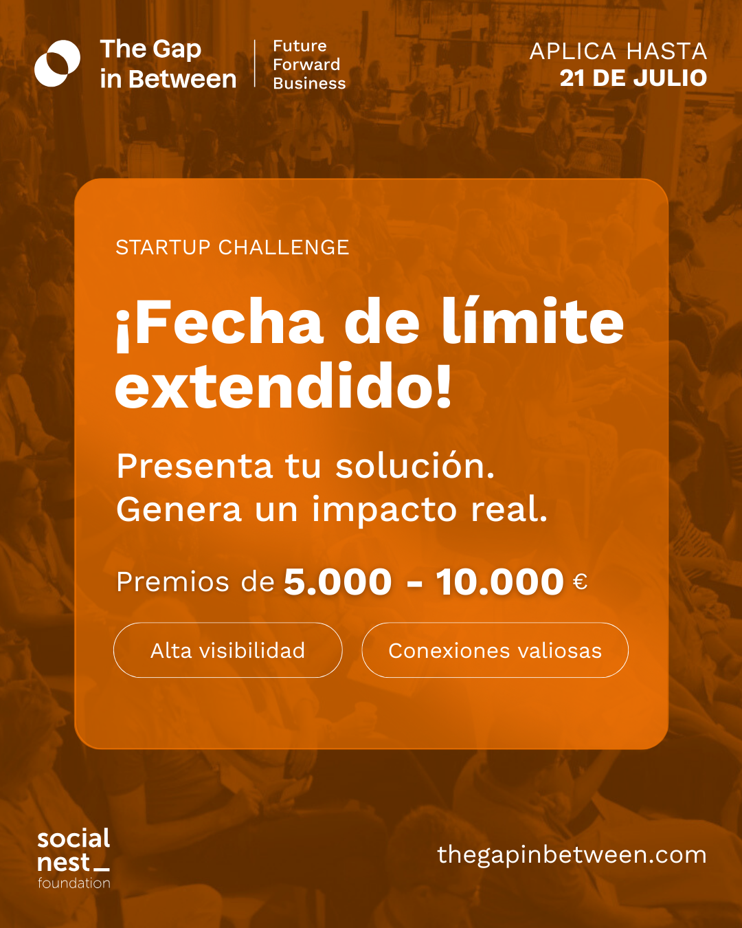 Imagen noticia:  The Gap in Between ha ampliado el plazo para postular al Startup Challenge 2025