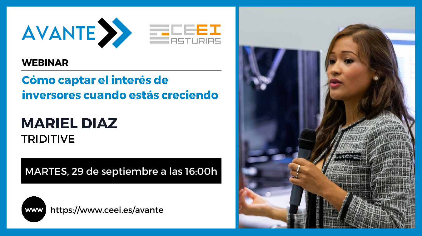 Imagen  WEBINARIO (AVANTE) -  Cómo captar el interés de inversores cuando estás creciendo <br />Mariel Diaz - TRIDITIVE