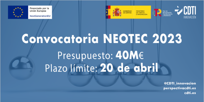 Imagen Abierta convocatoria NEOTEC 2023