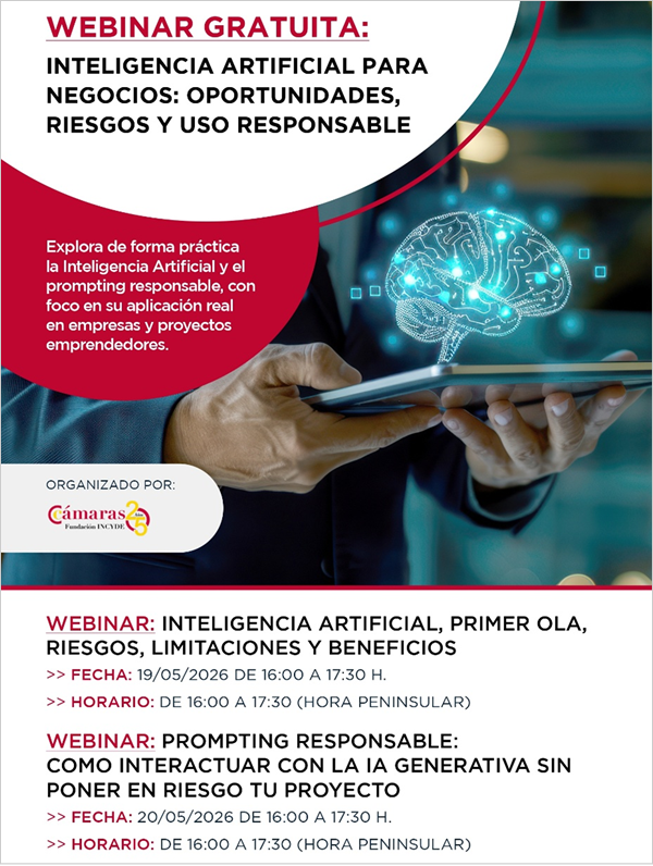 Imagen Jornadas online | Inteligencia artificial para negocios: oportunidades, riesgos y uso responsable