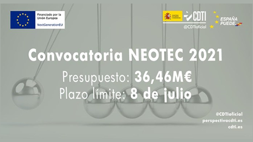 Imagen noticia:  Abierta hasta el 8 de julio la convocatoria NEOTEC 2021